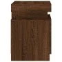 Mesitas de noche con luces LED 2 uds roble marrón 35x39x55 cm de , Mesitas de noche - Ref: Foro24-836762, Precio: 101,42 €, D...