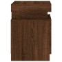 Mesitas de noche con luces LED 2 uds roble marrón 35x39x55 cm de , Mesitas de noche - Ref: Foro24-836762, Precio: 102,97 €, D...