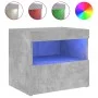 Mesita de noche con luces LED gris hormigón 50x40x45 cm de , Mesitas de noche - Ref: Foro24-836769, Precio: 52,30 €, Descuent...