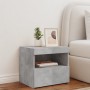 Mesita de noche con luces LED gris hormigón 50x40x45 cm de , Mesitas de noche - Ref: Foro24-836769, Precio: 53,03 €, Descuent...