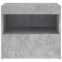 Mesita de noche con luces LED gris hormigón 50x40x45 cm de , Mesitas de noche - Ref: Foro24-836769, Precio: 53,03 €, Descuent...
