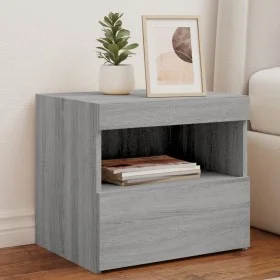 Mesitas de noche con luces LED 2 uds gris Sonoma 50x40x45 cm by , Nightstands - Ref: Foro24-836774, Price: 84,95 €, Discount: %