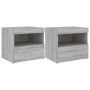 Mesitas de noche con luces LED 2 uds gris Sonoma 50x40x45 cm de , Mesitas de noche - Ref: Foro24-836774, Precio: 86,21 €, Des...