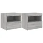 Mesitas de noche con luces LED 2 uds gris Sonoma 50x40x45 cm by , Nightstands - Ref: Foro24-836774, Price: 84,95 €, Discount: %