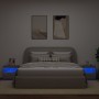 Mesitas de noche con luces LED 2 uds gris Sonoma 50x40x45 cm de , Mesitas de noche - Ref: Foro24-836774, Precio: 86,21 €, Des...
