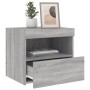 Mesitas de noche con luces LED 2 uds gris Sonoma 50x40x45 cm de , Mesitas de noche - Ref: Foro24-836774, Precio: 86,21 €, Des...