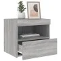 Mesitas de noche con luces LED 2 uds gris Sonoma 50x40x45 cm by , Nightstands - Ref: Foro24-836774, Price: 84,95 €, Discount: %