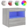 Mesitas de noche con luces LED 2 uds gris Sonoma 50x40x45 cm by , Nightstands - Ref: Foro24-836774, Price: 84,95 €, Discount: %