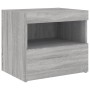Mesitas de noche con luces LED 2 uds gris Sonoma 50x40x45 cm de , Mesitas de noche - Ref: Foro24-836774, Precio: 86,21 €, Des...