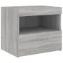 Mesitas de noche con luces LED 2 uds gris Sonoma 50x40x45 cm by , Nightstands - Ref: Foro24-836774, Price: 84,95 €, Discount: %