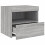 Mesitas de noche con luces LED 2 uds gris Sonoma 50x40x45 cm de , Mesitas de noche - Ref: Foro24-836774, Precio: 86,21 €, Des...