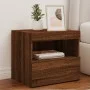 Mesitas de noche con luces LED 2 uds roble marrón 50x40x45 cm de , Mesitas de noche - Ref: Foro24-836776, Precio: 89,07 €, De...