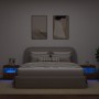 Mesitas de noche con luces LED 2 uds roble marrón 50x40x45 cm de , Mesitas de noche - Ref: Foro24-836776, Precio: 90,13 €, De...