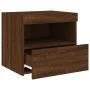 Mesitas de noche con luces LED 2 uds roble marrón 50x40x45 cm de , Mesitas de noche - Ref: Foro24-836776, Precio: 89,07 €, De...