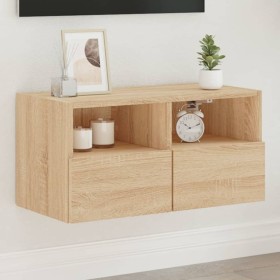 Mueble de TV de pared madera ingeniería roble Sonoma 60x30x30cm de , Muebles TV - Ref: Foro24-836858, Precio: 44,04 €, Descue...