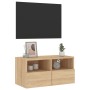Mueble de TV de pared madera ingeniería roble Sonoma 60x30x30cm de , Muebles TV - Ref: Foro24-836858, Precio: 44,04 €, Descue...