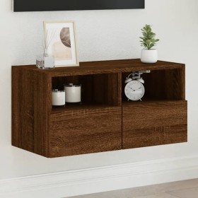 Mueble de pared TV madera ingeniería marrón roble 60x30x30 cm de , Muebles TV - Ref: Foro24-836866, Precio: 44,49 €, Descuent...
