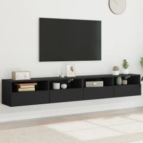 Muebles de pared TV 2 uds madera ingeniería negro 100x30x30 cm de , Muebles TV - Ref: Foro24-836885, Precio: 104,53 €, Descue...