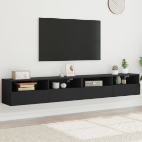Muebles de pared TV 2 uds madera ingeniería negro 100x30x30 cm de , Muebles TV - Ref: Foro24-836885, Precio: 106,27 €, Descue...