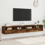 Muebles de pared de TV 2 uds madera roble ahumado 100x30x30 cm de , Muebles TV - Ref: Foro24-836891, Precio: 101,17 €, Descue...