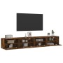 Muebles de pared de TV 2 uds madera roble ahumado 100x30x30 cm de , Muebles TV - Ref: Foro24-836891, Precio: 101,17 €, Descue...