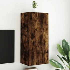 Mueble TV de pared madera ingeniería roble ahumado 40,5x30x90cm de , Muebles TV - Ref: Foro24-836928, Precio: 58,60 €, Descue...