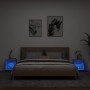 Mesitas de noche de pared con luces LED 2 unidades roble Sonoma de , Muebles TV - Ref: Foro24-837069, Precio: 44,75 €, Descue...