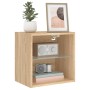 Mesitas de noche de pared con luces LED 2 unidades roble Sonoma de , Muebles TV - Ref: Foro24-837069, Precio: 44,75 €, Descue...