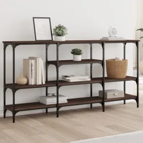 Mesa consola madera de ingeniería marrón roble 160x29x80 cm by , Side tables - Ref: Foro24-839067, Price: 84,45 €, Discount: %