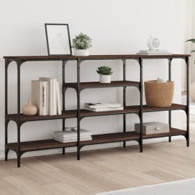Mesa consola madera de ingeniería marrón roble 160x29x80 cm de , Mesas auxiliares - Ref: Foro24-839067, Precio: 85,44 €, Desc...