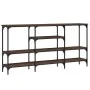 Mesa consola madera de ingeniería marrón roble 160x29x80 cm by , Side tables - Ref: Foro24-839067, Price: 84,45 €, Discount: %
