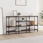 Mesa consola madera de ingeniería marrón roble 160x29x80 cm de , Mesas auxiliares - Ref: Foro24-839067, Precio: 85,44 €, Desc...
