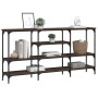 Mesa consola madera de ingeniería marrón roble 160x29x80 cm de , Mesas auxiliares - Ref: Foro24-839067, Precio: 85,44 €, Desc...