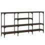 Mesa consola madera de ingeniería marrón roble 160x29x80 cm by , Side tables - Ref: Foro24-839067, Price: 84,45 €, Discount: %