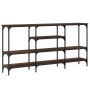Mesa consola madera de ingeniería marrón roble 160x29x80 cm de , Mesas auxiliares - Ref: Foro24-839067, Precio: 85,44 €, Desc...