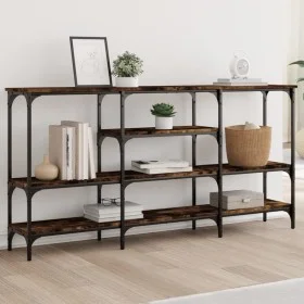 Mesa consola madera de ingeniería roble ahumado 160x29x80 cm de , Mesas auxiliares - Ref: Foro24-839065, Precio: 81,43 €, Des...