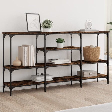 Mesa consola madera de ingeniería roble ahumado 160x29x80 cm de , Mesas auxiliares - Ref: Foro24-839065, Precio: 82,47 €, Des...
