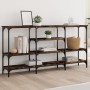 Mesa consola madera de ingeniería roble ahumado 160x29x80 cm de , Mesas auxiliares - Ref: Foro24-839065, Precio: 82,47 €, Des...