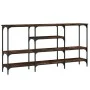 Mesa consola madera de ingeniería roble ahumado 160x29x80 cm de , Mesas auxiliares - Ref: Foro24-839065, Precio: 81,43 €, Des...