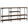 Mesa consola madera de ingeniería roble ahumado 160x29x80 cm de , Mesas auxiliares - Ref: Foro24-839065, Precio: 82,47 €, Des...