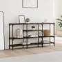 Mesa consola madera de ingeniería roble ahumado 160x29x80 cm de , Mesas auxiliares - Ref: Foro24-839065, Precio: 81,43 €, Des...