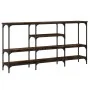 Mesa consola madera de ingeniería roble ahumado 160x29x80 cm de , Mesas auxiliares - Ref: Foro24-839065, Precio: 81,43 €, Des...