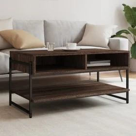 Mesa de centro madera contrachapada roble marrón 90x50x45 cm de , Mesas de centro - Ref: Foro24-838972, Precio: 49,21 €, Desc...