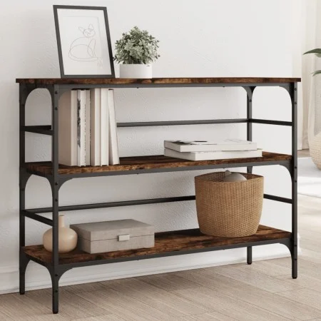 Mesa consola madera de ingeniería roble ahumado 100x32x75 cm by , Side tables - Ref: Foro24-839050, Price: 60,88 €, Discount: %
