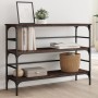 Mesa consola madera de ingeniería marrón roble 100x32x75 cm de , Mesas auxiliares - Ref: Foro24-839052, Precio: 63,51 €, Desc...