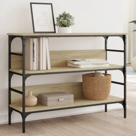 Mesa consola madera de ingeniería roble Sonoma 100x32x75 cm by , Side tables - Ref: Foro24-839059, Price: 62,45 €, Discount: %