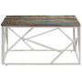 Mesa de centro acero inox plateado y madera maciza reciclada de , Mesas de centro - Ref: Foro24-349952, Precio: 85,73 €, Desc...