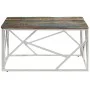 Mesa de centro acero inox plateado y madera maciza reciclada de , Mesas de centro - Ref: Foro24-349952, Precio: 84,54 €, Desc...