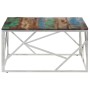 Mesa de centro acero inox plateado y madera maciza reciclada de , Mesas de centro - Ref: Foro24-349952, Precio: 85,73 €, Desc...