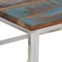 Mesa de centro acero inox plateado y madera maciza reciclada de , Mesas de centro - Ref: Foro24-349952, Precio: 85,73 €, Desc...